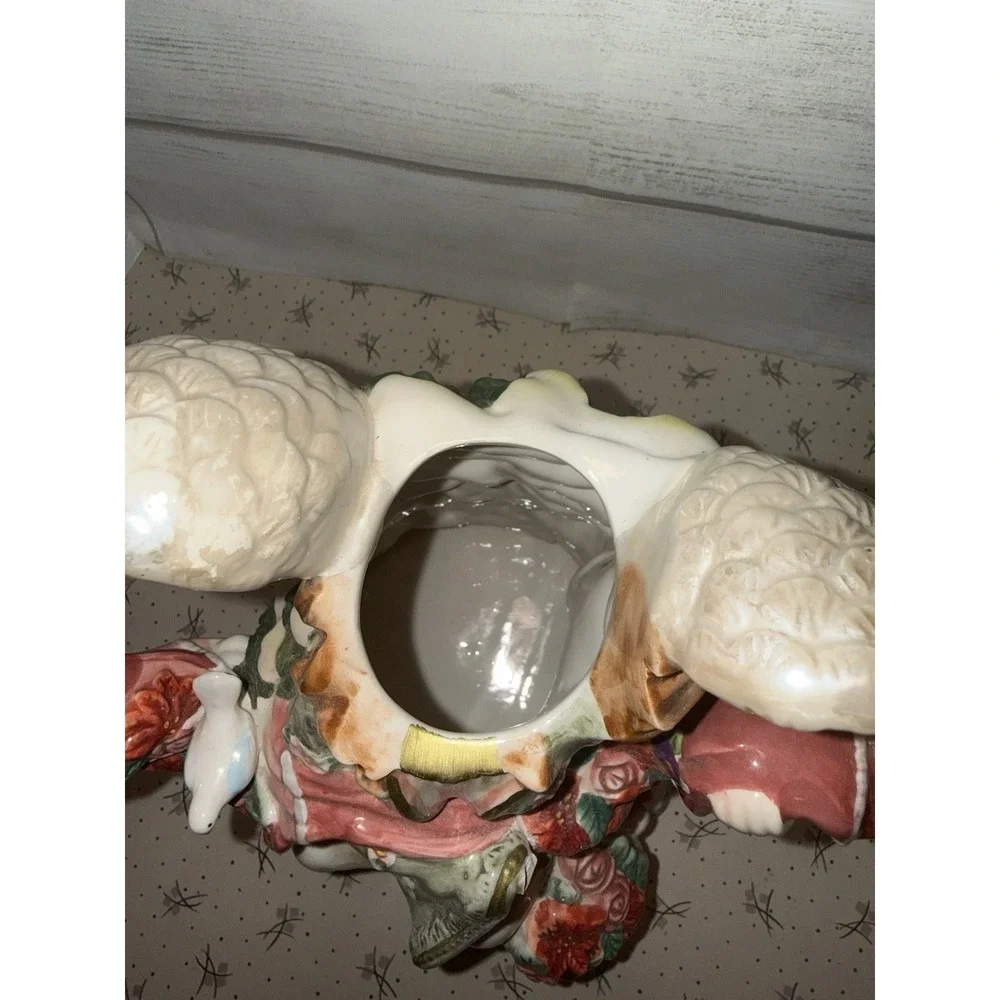 Vintage‎ Angel Cherub Christmas Tree Ceramic Teapot Holiday Floral Decorative